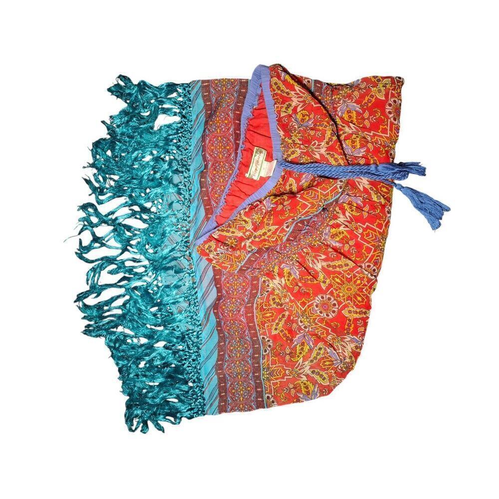 Flying Tomato Boho Strapless Mini Dress Paisley Festival Beach Vacation M - Picture 12 of 12